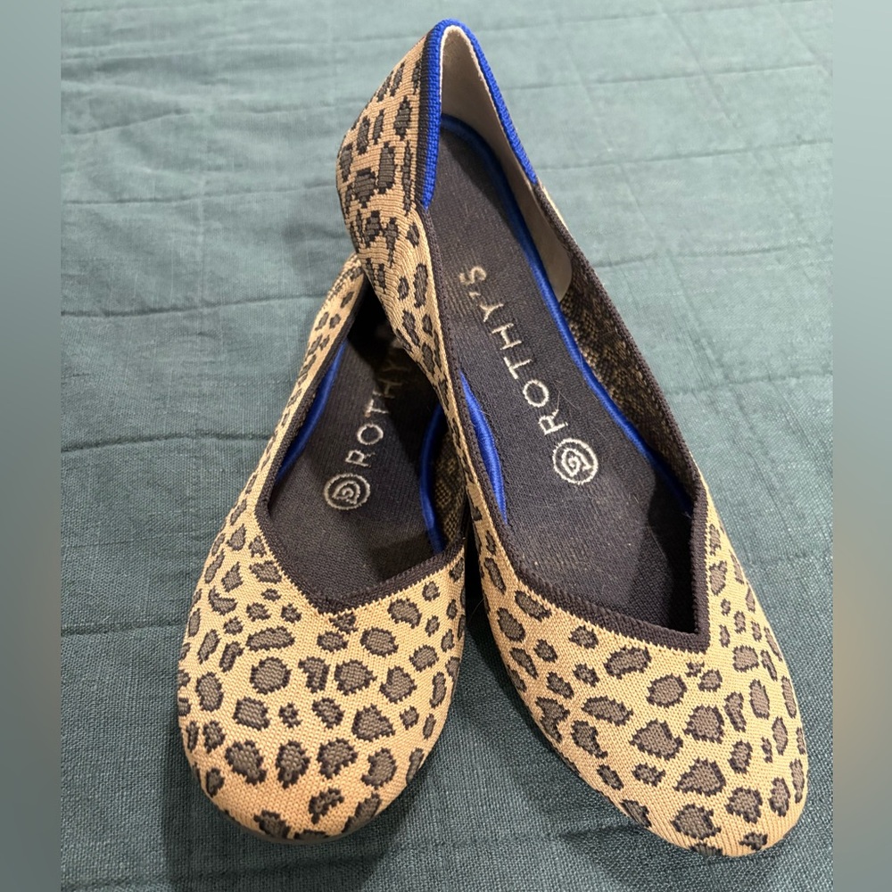 Rothy’s leopard print flats, size 7